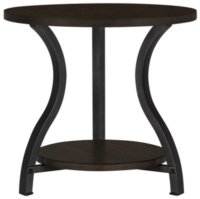 Dark Tone Round End Table