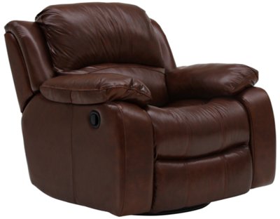 Md Brown Leather & Vinyl Power Recliner
