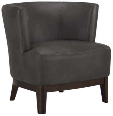 Aldo Dk Gray Bonded Leather Accent Chair