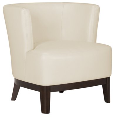 Aldo Lt Beige Bonded Leather Accent Chair