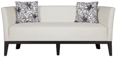 Sasha White Microfiber Sofa