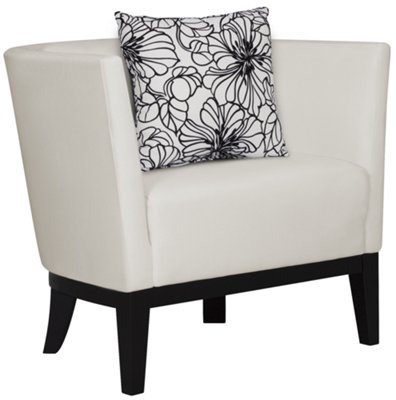 Sasha White Microfiber Chair