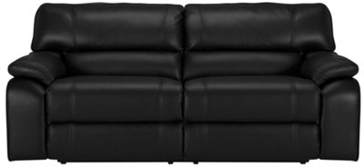 Paloma Black Leather & Vinyl Power Reclining Sofa