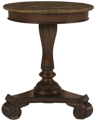 Sorel Md Brown Marble Pedestal Table