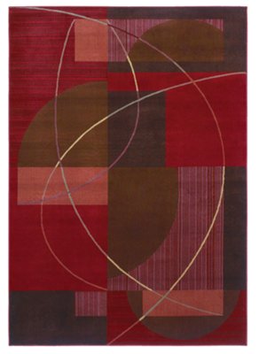 Abstract Red 5X8 Area Rug