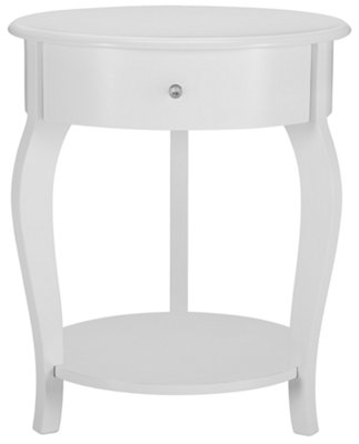 Ariana White Round Nightstand