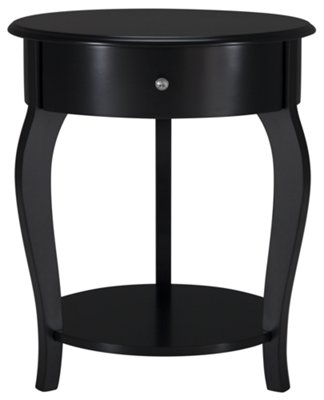 Ariana Black Round Nightstand