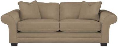 Dk Taupe Microfiber Sofa