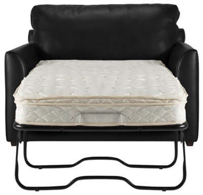Paige Black Bonded Leather Sleeper