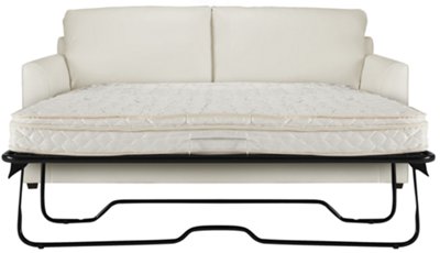 Paige White Bonded Leather Sleeper