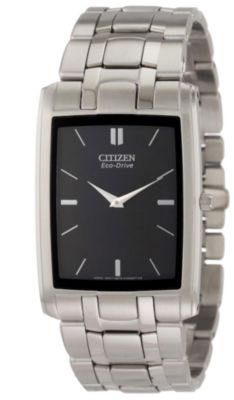Citizen Eco-Drive Stiletto Rectangle Black (Men's)