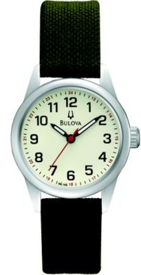 Bulova Cream Dial Canvas Strap (Women's) 