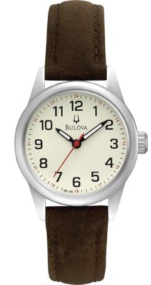 Bulova Cream Dial Leather Strap (Women's) 