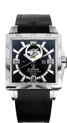 Edox Classe Royale Open Heart SS Black (Men's)