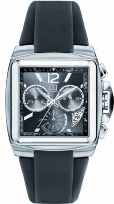 ESQ by Movado Bracer Chrono SS Rubber Black (Men's)