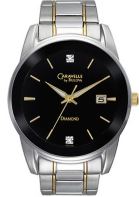 Caravelle Black Dial w/ Diamonds (Men's) 