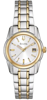 Bulova Two-Tone Silver Dial Date  (Women's) 