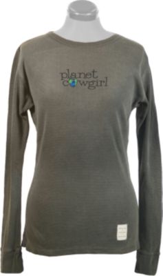 Planet Cowgirl Ladies Long Sleeve Thermal Tee Shirt