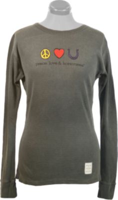 Planet Cowgirl Ladies Peace Thermal Long Sleeve Tee Shirt