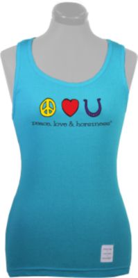 Planet Cowgirl Jr Peace Love Horsiness Rib Tank Top
