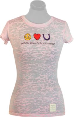 Planet Cowgirl Jr Peace Burnout Tee Shirt