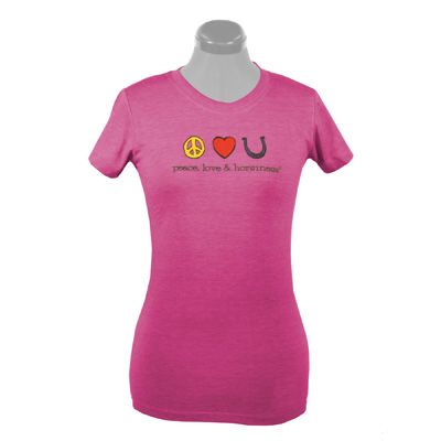 Planet Cowgirl Jr Fit Peace Love & Horsiness Tee Shirt