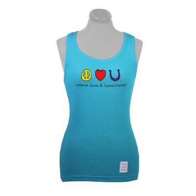 Planet Cowgirl Jr Fit Peace Love & Horsiness Rib Tank