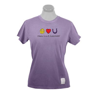 Planet Cowgirl Ladies Peace Love Horsiness Tee Shirt
