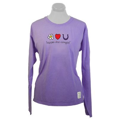 Planet Cowgirl Ladies Hippie Chic Long Sleeve Tee Shirt