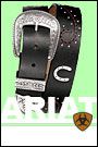 Ariat Women's English Belt with Horseshoe and Three Piece Buckle