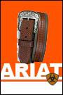 Ariat Mens Houston Belt with Cross Hatch Tooled Billets