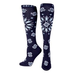 Ariat Ladies Navy Bandana Knee Socks Best Price