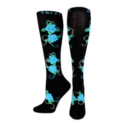 Ariat Ladies Black Roses Knee Socks Best Price