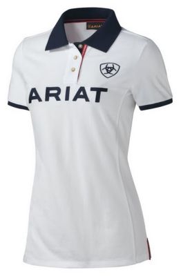 Ariat Ladies White Team Polo Shirt Best Price