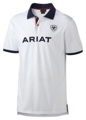 Ariat Mens White Team Polo Shirt Best Price