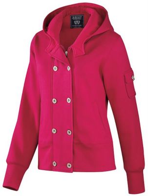 AT Lds Dbl Button Hoodie Pink Best Price