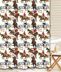 Hit the Hay Jumper Shower Curtain