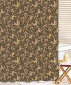 Hit the Hay Linear Horse Shower Curtain