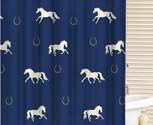 Hit the Hay Blue Horse Shower Curtain