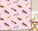 Hit the Hay Puff Pony Shower Curtain