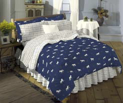 Hit the Hay Blue Horse Comforter Set