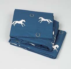 Hit the Hay Blue Horse Sheet Set