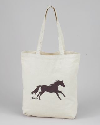 AWST Galloping Horse Natural Canvas Tote