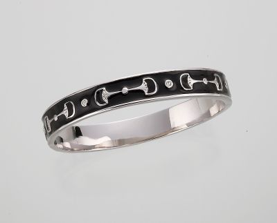 AWST Enamel Snaffle Bit Bangle Bracelet