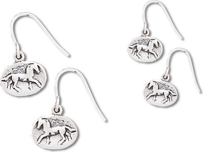AWST Oval Horse Hanging Earrings