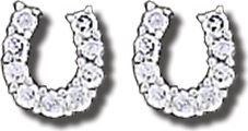 AWST Sterling Silver CZ Horseshoe Earrings