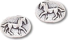 AWST Small Oval Post Horse Earrings