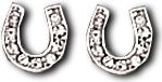 AWST Sterling Silver CZ Horseshoe Stud Earrings