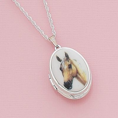 AWST Silver Tone Horse Head Locket