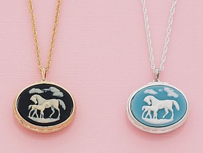 AWST Mare and Foal Cameo Necklace